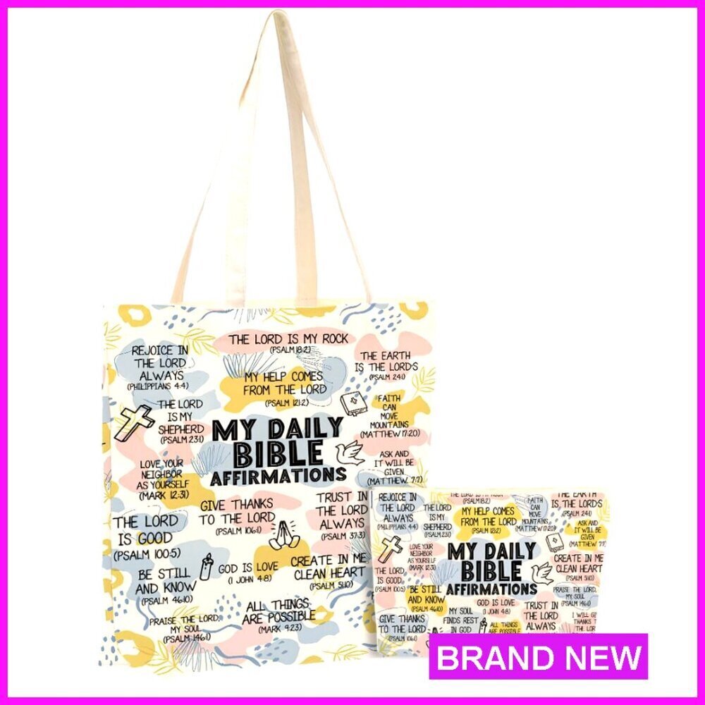 Canvas Tote Bag with Cosmetic Case, 2-Piece Set, Large Tote with Inner Pocket